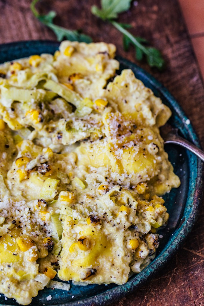 Corn and Leek Ravioli