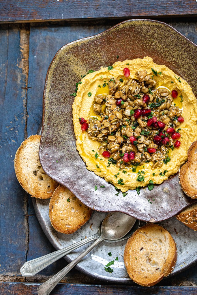 Pumpkin Whipped Feta with Salty Candied Pepitas