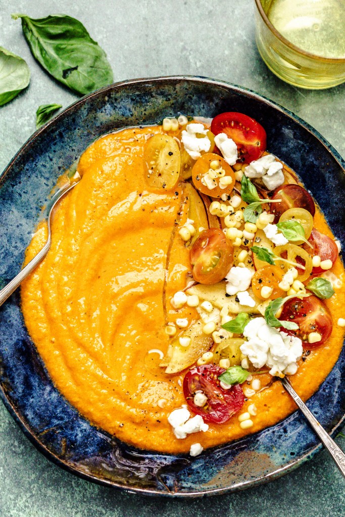 Sweet Corn and Peach Gazpacho